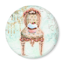 French Cupcake Victorian Style Fridge Magnets