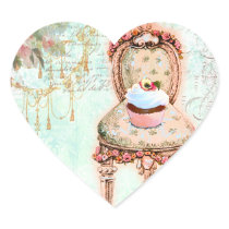 French Cupcake Victorian Style Stickers