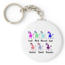 French Days of the Week Keychains