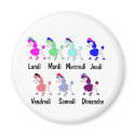 French Days of the Week magnets