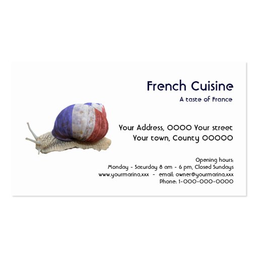 French Deli business card (back side)