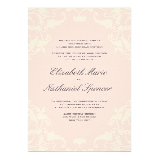 French Dream Wedding Invitation Blush