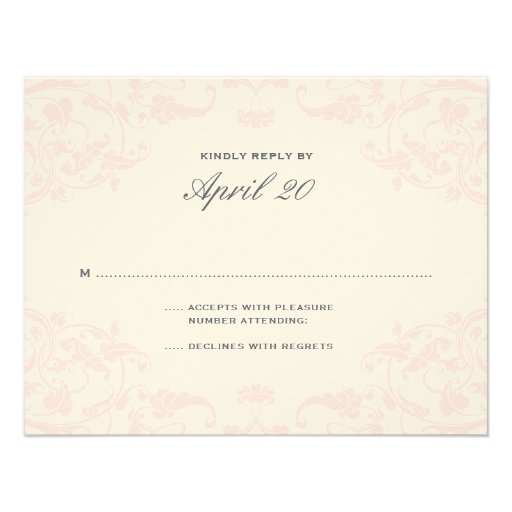 French Dream Wedding RSVP Blush Custom Announcement from Zazzle.
