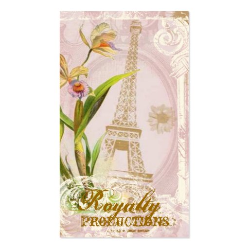 French Eiffel Tower Antique Style Business Cards (front side)