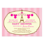 French Eiffel Tower Twin Baby Shower Invitation