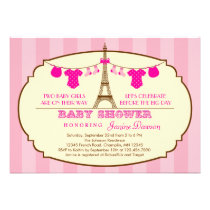 French Eiffel Tower Twin Baby Shower Invitation