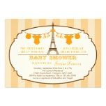 French Eiffel Tower Twin Baby Shower Invitation