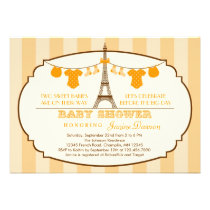 French Eiffel Tower Twin Baby Shower Invitation
