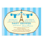 French Eiffel Tower Twin Baby Shower Invitation