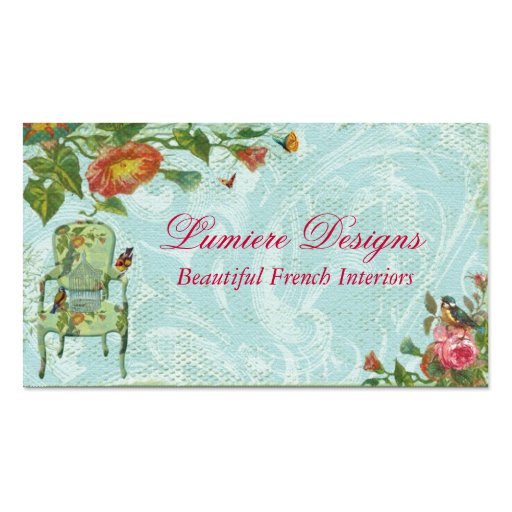 French Fandango Garden Business Card Template (front side)