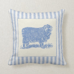 French Farmyard Sheep with Tickin Pillows
