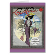 French Fashion Vintage La Mode Magazine Cover Greeting Card