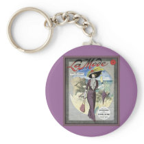 French Fashion Vintage La Mode Magazine Cover Key Chain