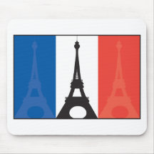 French Flag and Eiffel Tower Mousepad