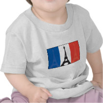 French Flag and Eiffel Tower Tshirt