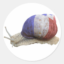 French flag snail round stickers