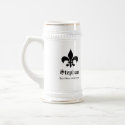 French Fleur de lis monogram groomsmen beer stein mug