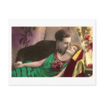French Flirt  - Romantic Postcard Art