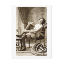 French Flirt - Vintage Nylons Pinup Girl Post Cards