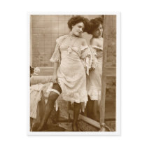 French Flirt  - Vintage Risqué Postcard