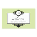 French frame green monogram out of town gift bag rectangle sticker