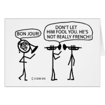 French French Horn Greeting Cards