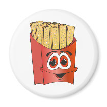 French Fries Cartoon Fridge Magnets