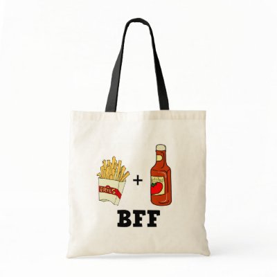 French fries & Ketchup BFF Tote Bags by tshirtfun