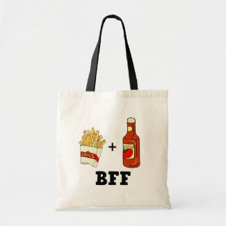 French fries & Ketchup BFF Tote Bags