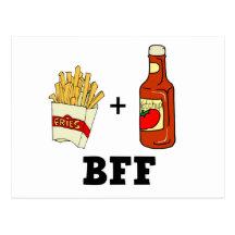 French fries & Ketchup BFF Post Cards
