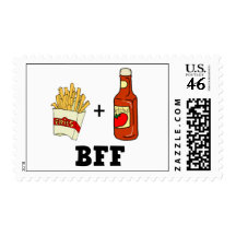 French fries & Ketchup BFF Postage