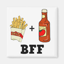 French fries & Ketchup BFF Refrigerator Magnet