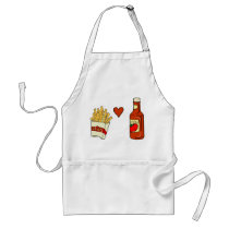 French Fries Love Ketchup aprons