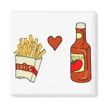 French Fries Love Ketchup magnets