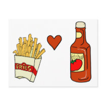 French Fries Love Ketchup postcards