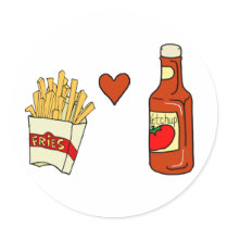 French Fries Love Ketchup stickers