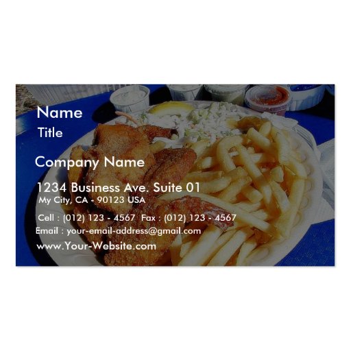 French Fries Shrimp Crab Cakes Fish Tartar Business Card (front side)