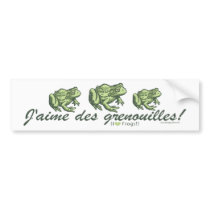 French Frog - I Love Frogs Bumpersticker