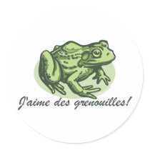 French Frog - I Love Frogs Sticker