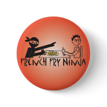 French Fry Ninja Pinback Button