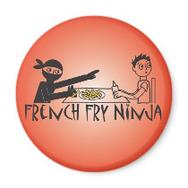French Fry Ninja Refrigerator Magnets