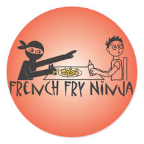 French Fry Ninja Round Sticker