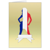 French girl on gold background cards