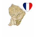 Guyane Flag Heart + Map Fitted AA T-Shirt