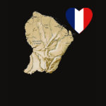 Guyane Flag Heart Map Fitted AA T-Shirt