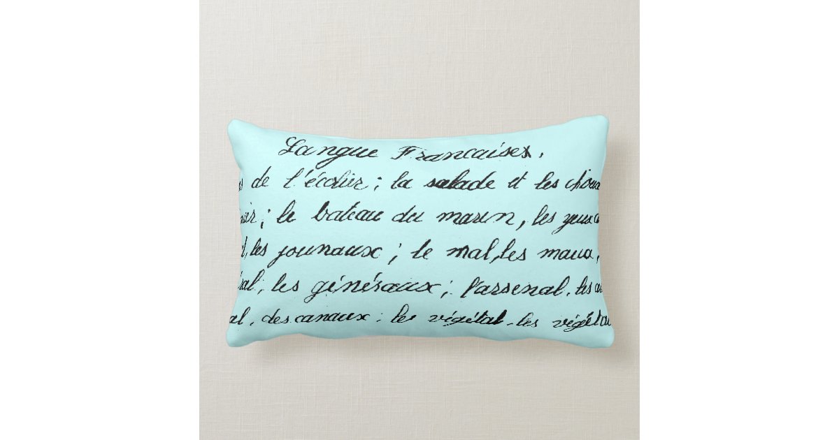 French Handwriting Collection Lumbar Pillow Zazzle