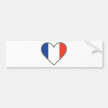 French Heart Flag Bumper Stickers