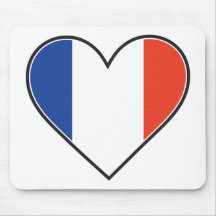 French Heart Flag Mouse Pad