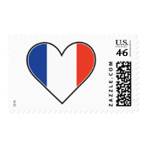 French Heart Flag Postage Stamp