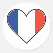 French Heart Flag Sticker